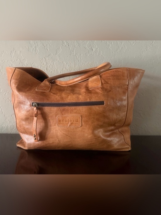 Bed Stu Handbags - Bed Stu Distressed Dark Light Brown Large Leather Weekender Tote Pristine
